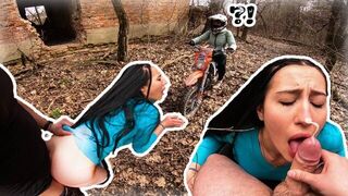 Нашел заброшенное здание в лесу и трахнул там шлюху на мотоцикле || Dirtbike Sex Rides порно